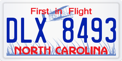 NC license plate DLX8493