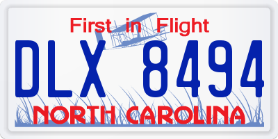 NC license plate DLX8494