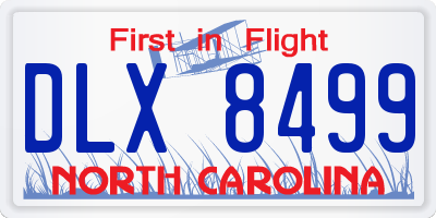 NC license plate DLX8499
