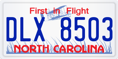 NC license plate DLX8503