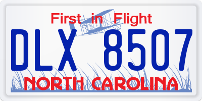 NC license plate DLX8507