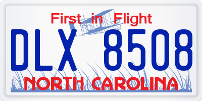 NC license plate DLX8508