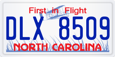 NC license plate DLX8509