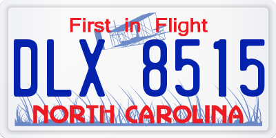 NC license plate DLX8515