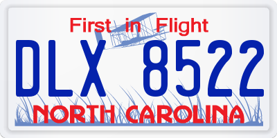 NC license plate DLX8522