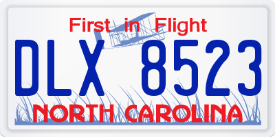 NC license plate DLX8523