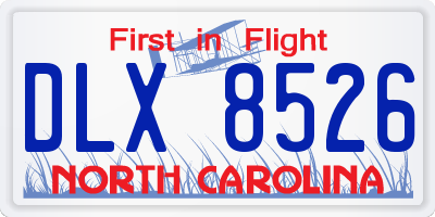NC license plate DLX8526