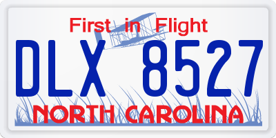 NC license plate DLX8527