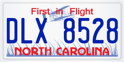 NC license plate DLX8528