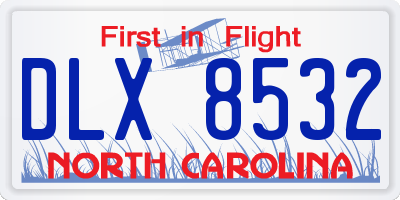 NC license plate DLX8532