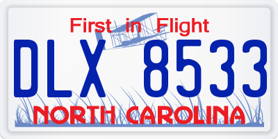 NC license plate DLX8533