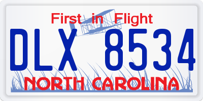 NC license plate DLX8534