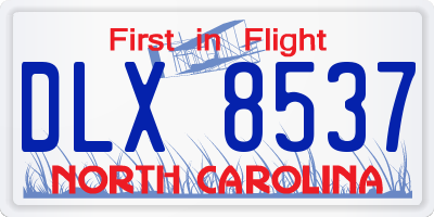 NC license plate DLX8537