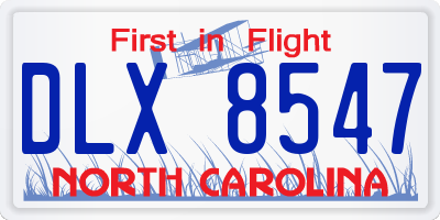 NC license plate DLX8547