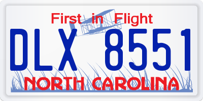 NC license plate DLX8551