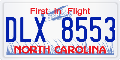 NC license plate DLX8553