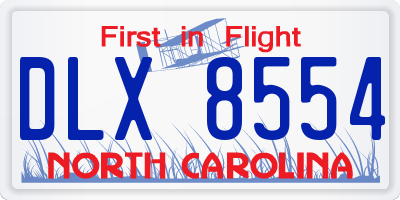 NC license plate DLX8554