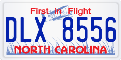 NC license plate DLX8556