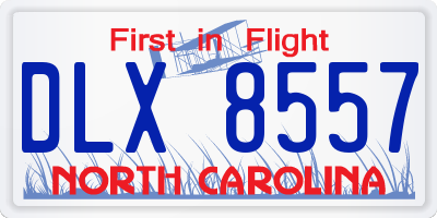 NC license plate DLX8557