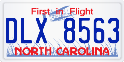 NC license plate DLX8563