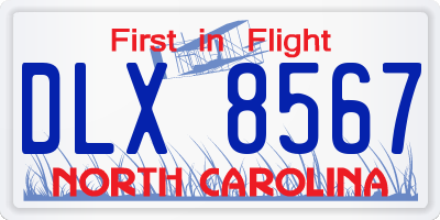 NC license plate DLX8567