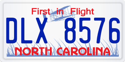 NC license plate DLX8576