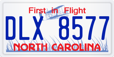 NC license plate DLX8577