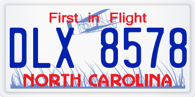 NC license plate DLX8578