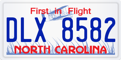 NC license plate DLX8582