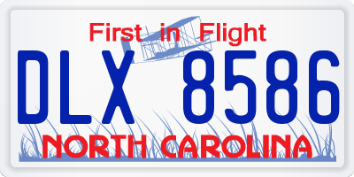 NC license plate DLX8586