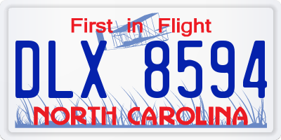 NC license plate DLX8594