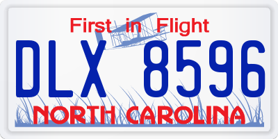 NC license plate DLX8596