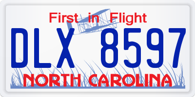 NC license plate DLX8597