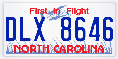 NC license plate DLX8646