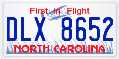 NC license plate DLX8652