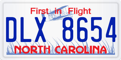 NC license plate DLX8654