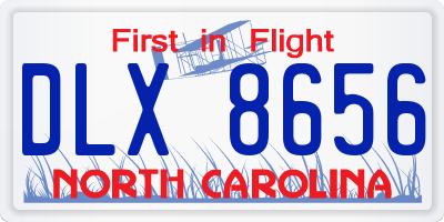 NC license plate DLX8656