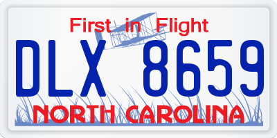 NC license plate DLX8659