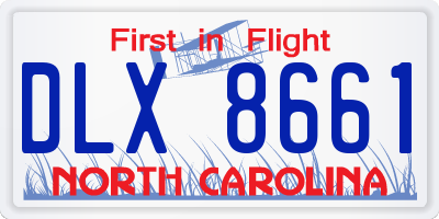 NC license plate DLX8661