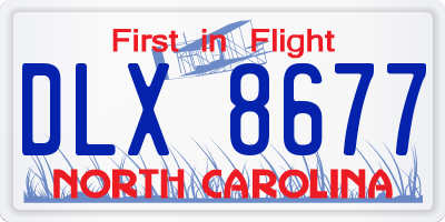 NC license plate DLX8677