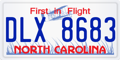 NC license plate DLX8683