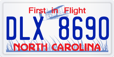 NC license plate DLX8690