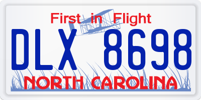 NC license plate DLX8698