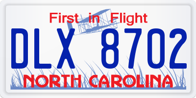 NC license plate DLX8702