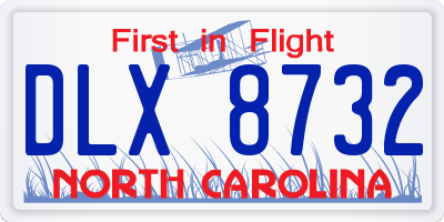 NC license plate DLX8732