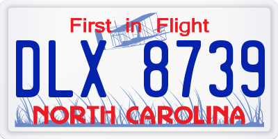 NC license plate DLX8739