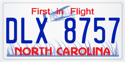 NC license plate DLX8757