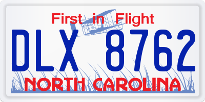 NC license plate DLX8762