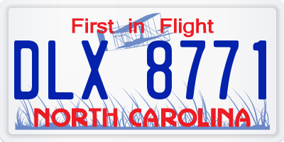 NC license plate DLX8771