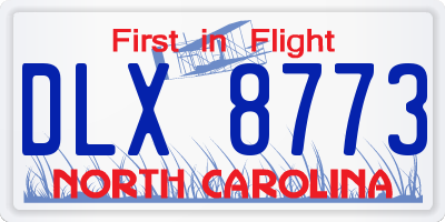 NC license plate DLX8773